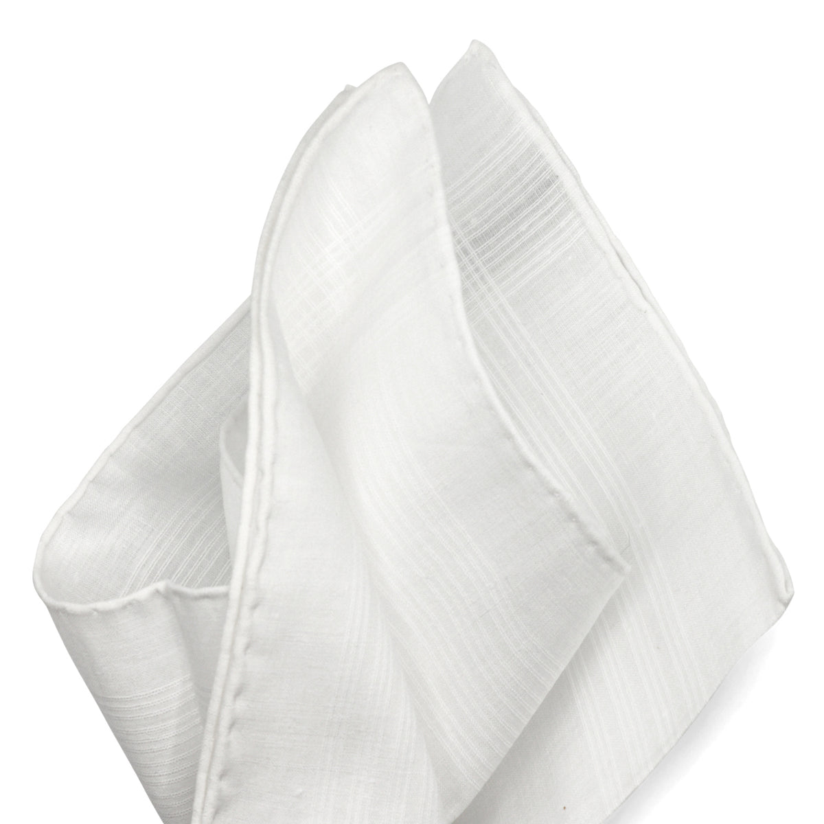 Simonnot Godard Frasnoy White 100% Cotton Pocket Square