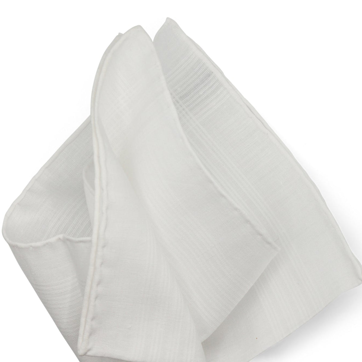 Simonnot Godard Frasnoy White 100% Cotton Pocket Square