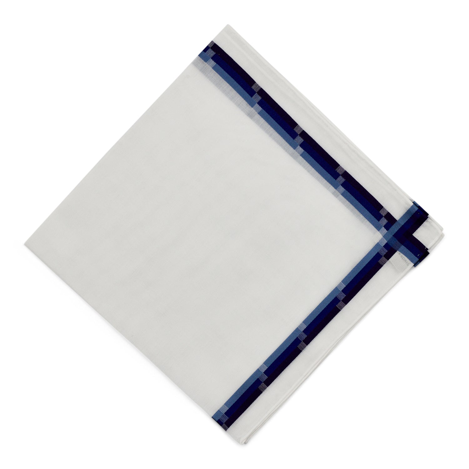 Simonnot Godard Mondrian White & Navy Jacquard 100% Pocket Square