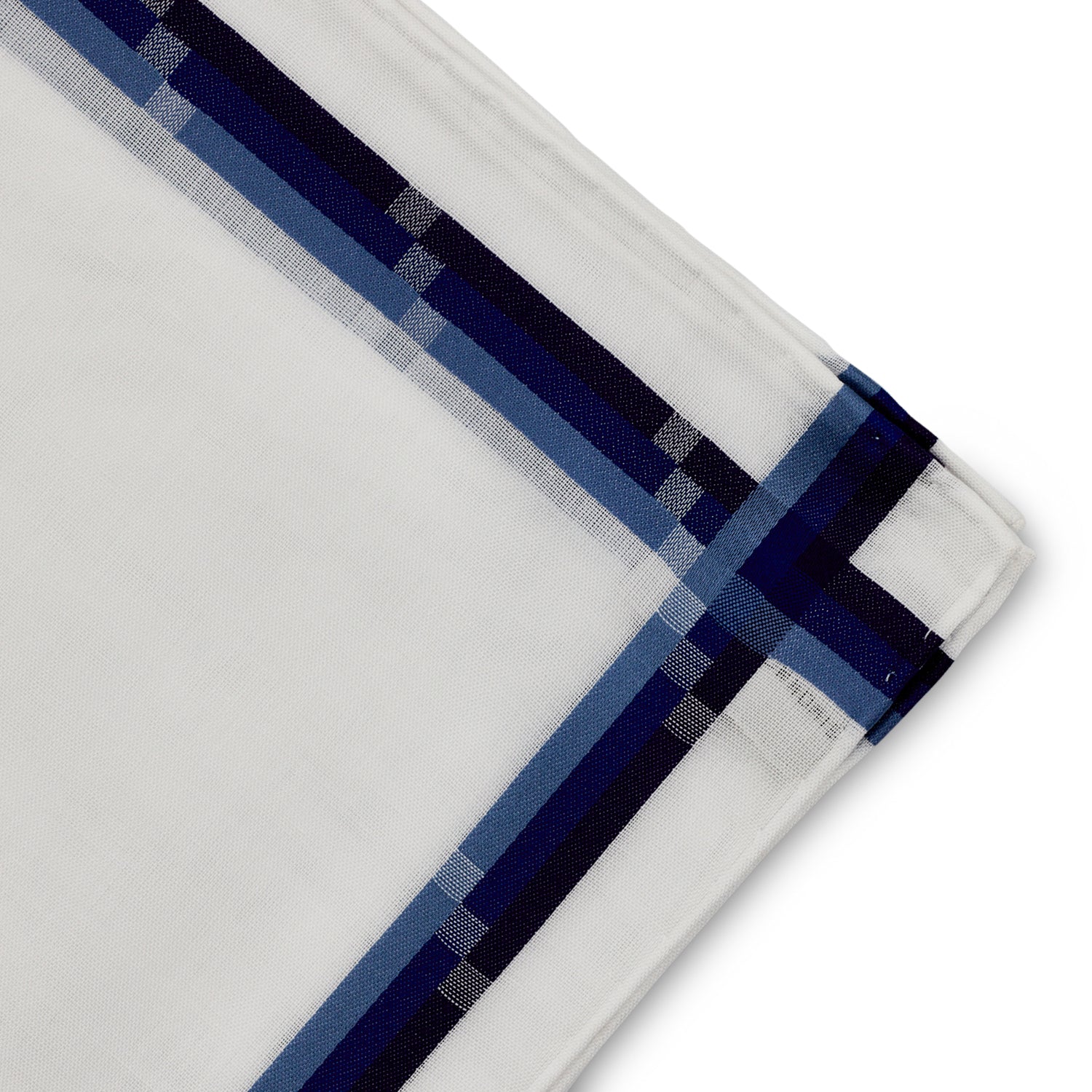 Simonnot Godard Mondrian White & Navy Jacquard 100% Pocket Square