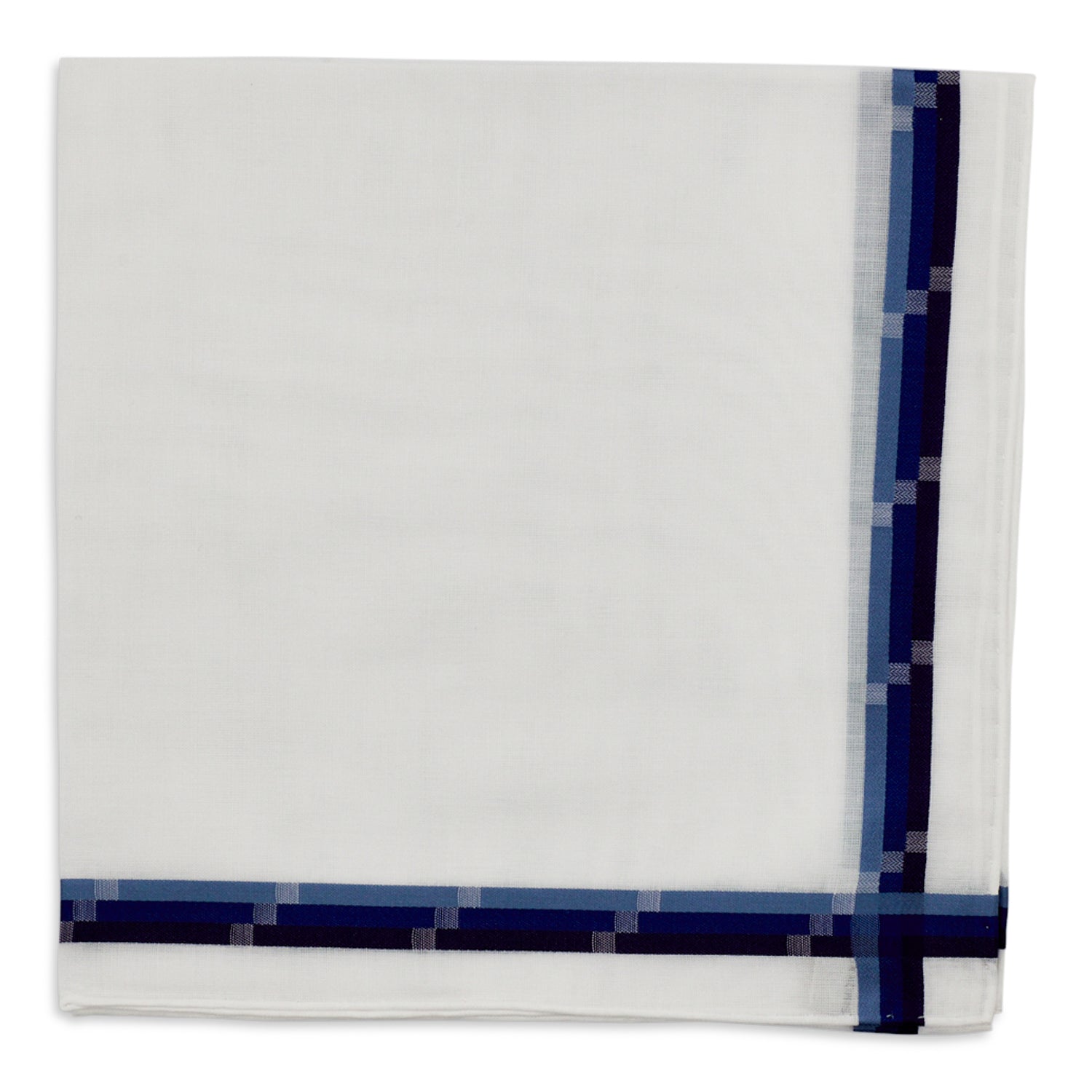 Simonnot Godard Mondrian White & Navy Jacquard 100% Pocket Square