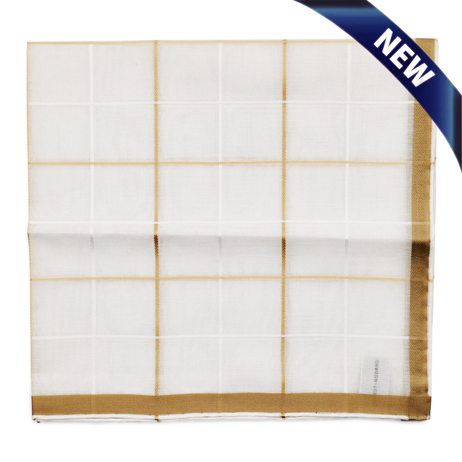 Simonnot Godard Quadrille White and Ivory Satin Check 100% Cotton Pocket Square