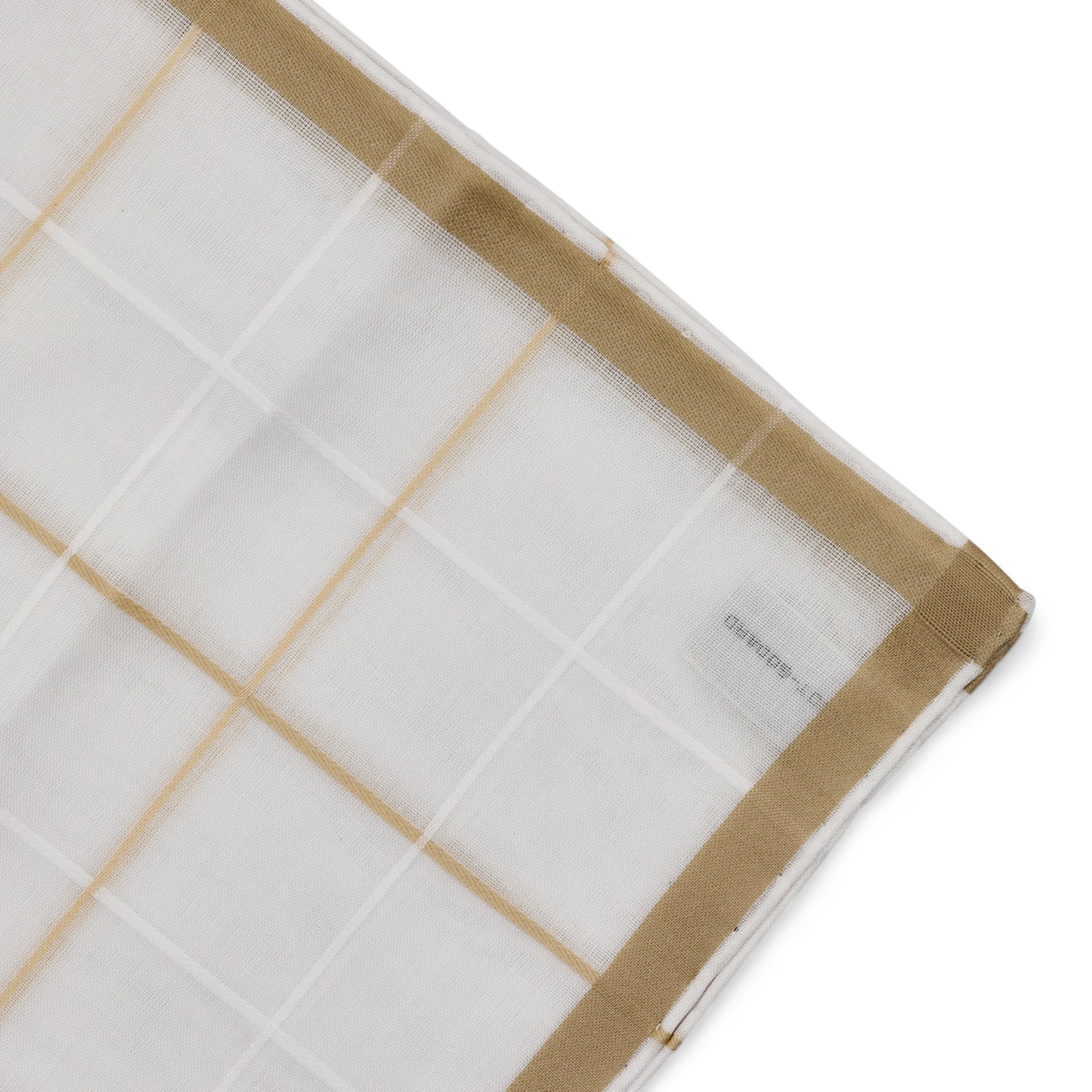 Simonnot Godard Quadrille White and Ivory Satin Check 100% Cotton Pocket Square
