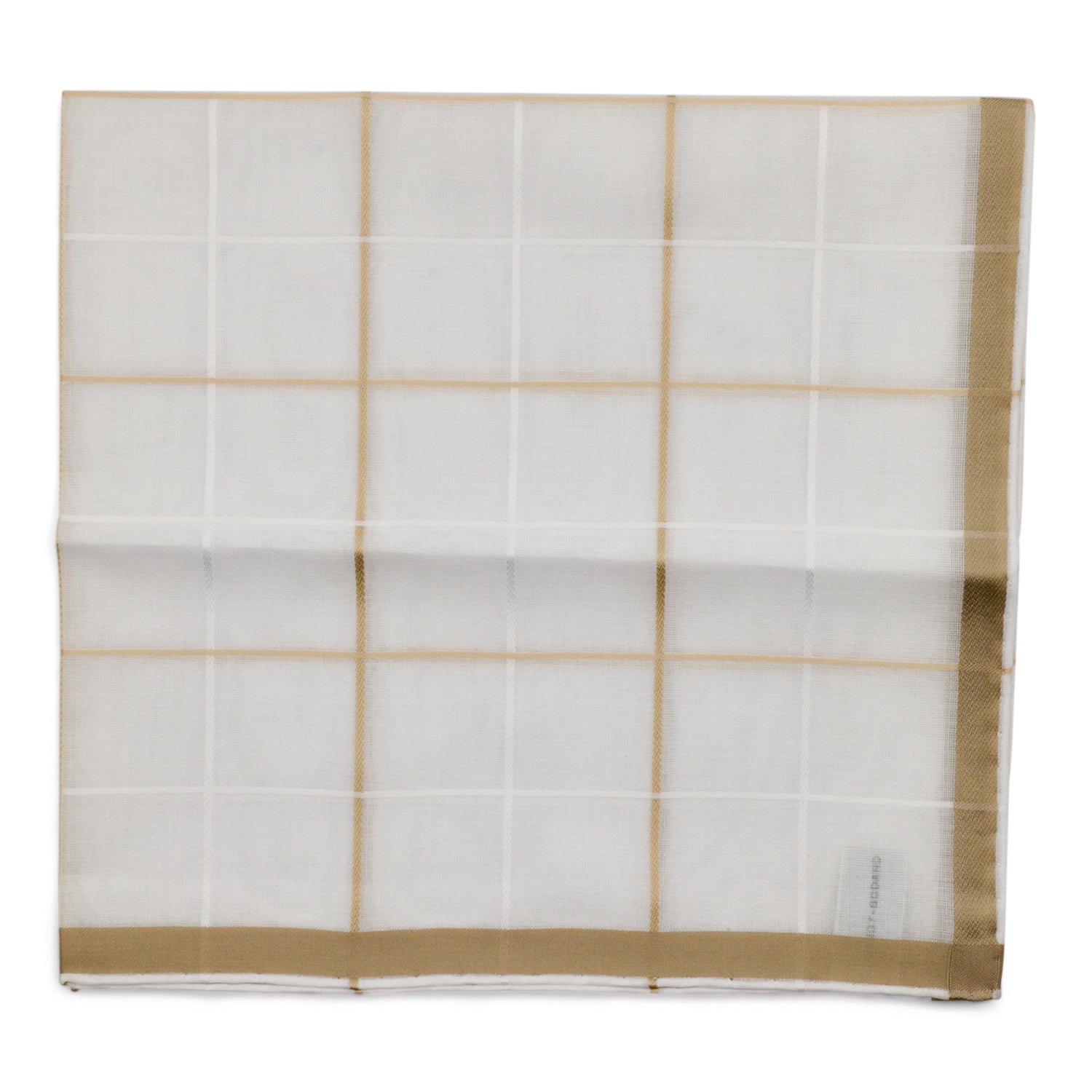 Simonnot Godard Quadrille White and Ivory Satin Check 100% Cotton Pocket Square