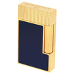 S.T. Dupont lighter with gold diamond-head pattern, blue lacquer panel, and gold trim on rectangular body.