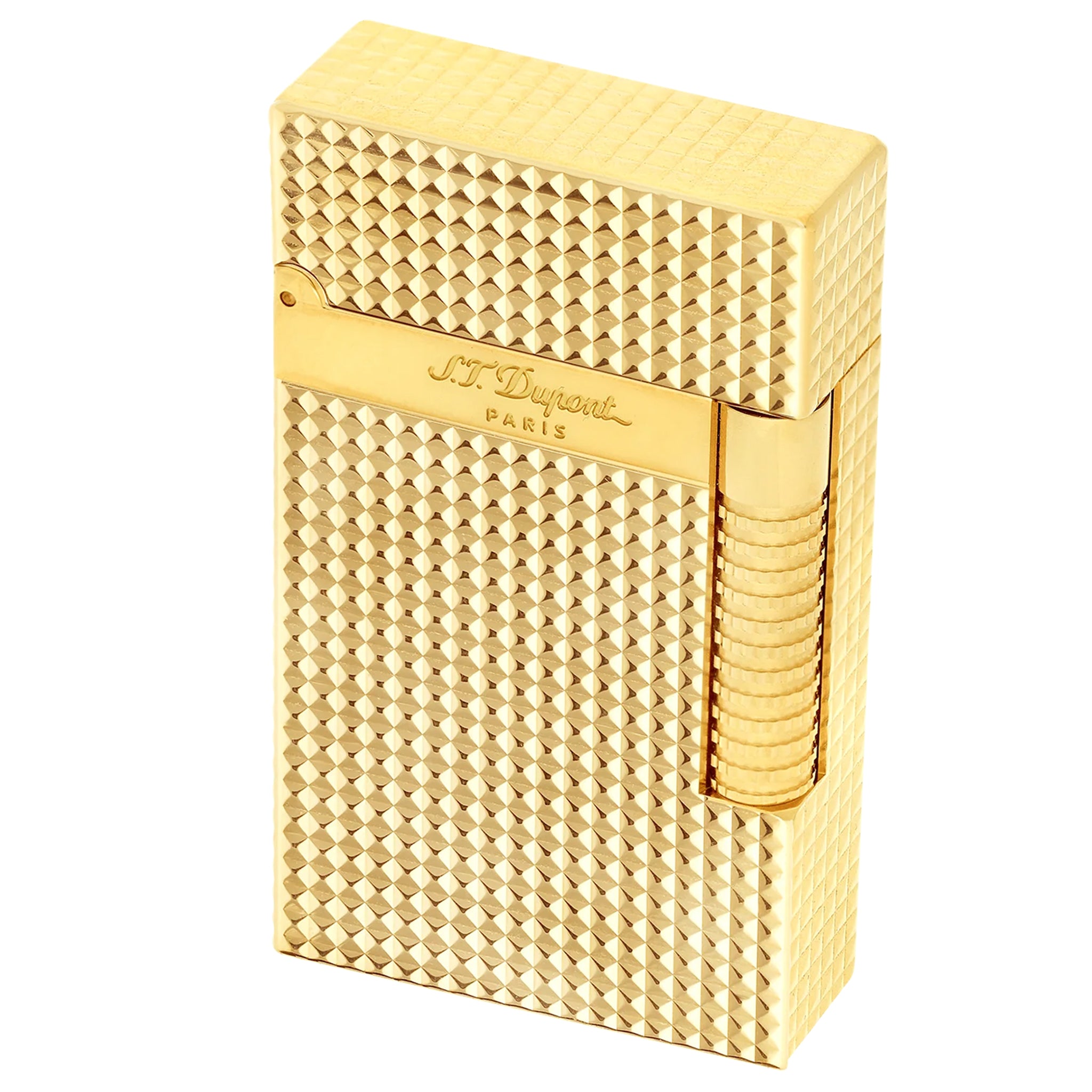 S.T. Dupont Le Grand Cling Diamond Head Gold Lighter
