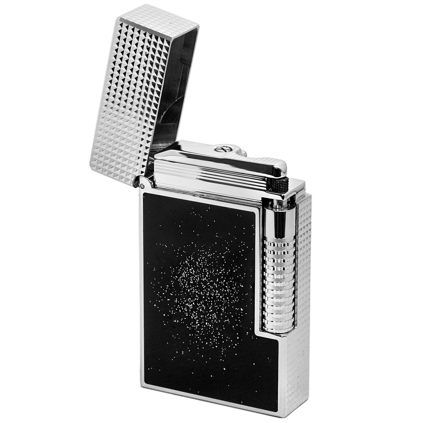 S.T. Dupont Limited Edition Le Grand Cling Platinum Dust Black Lacquer Lighter