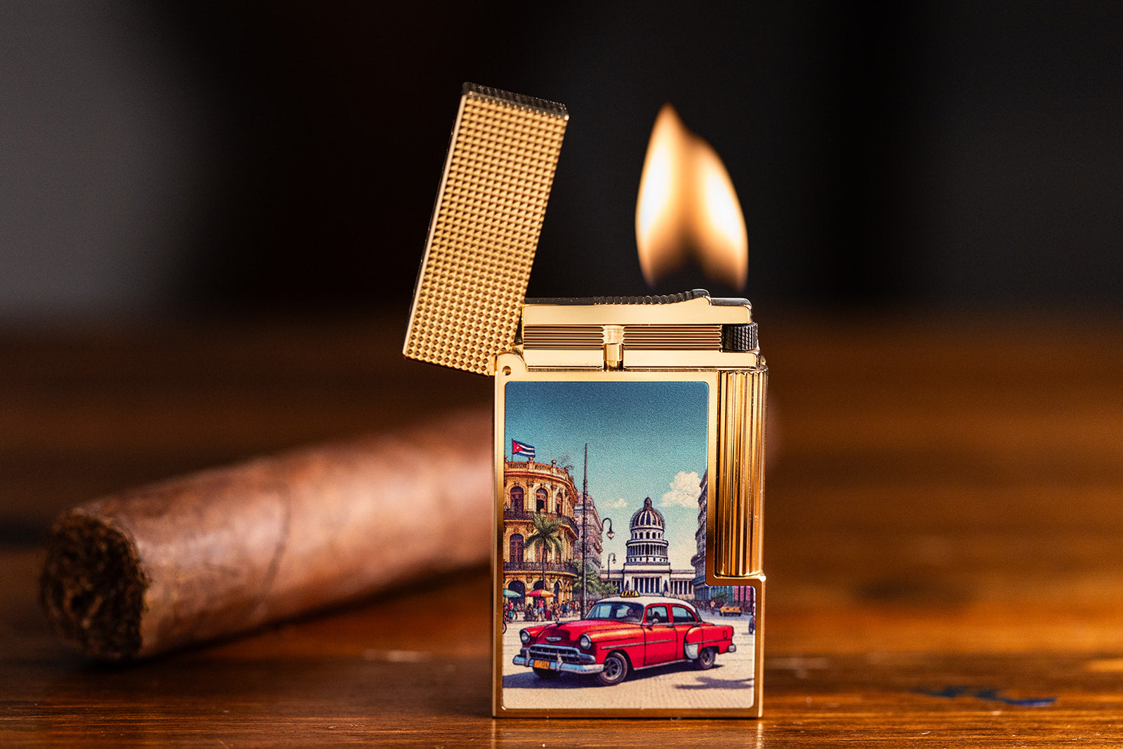 S.T. Dupont Line 2 Havana Dreams Gold Finish Lighter