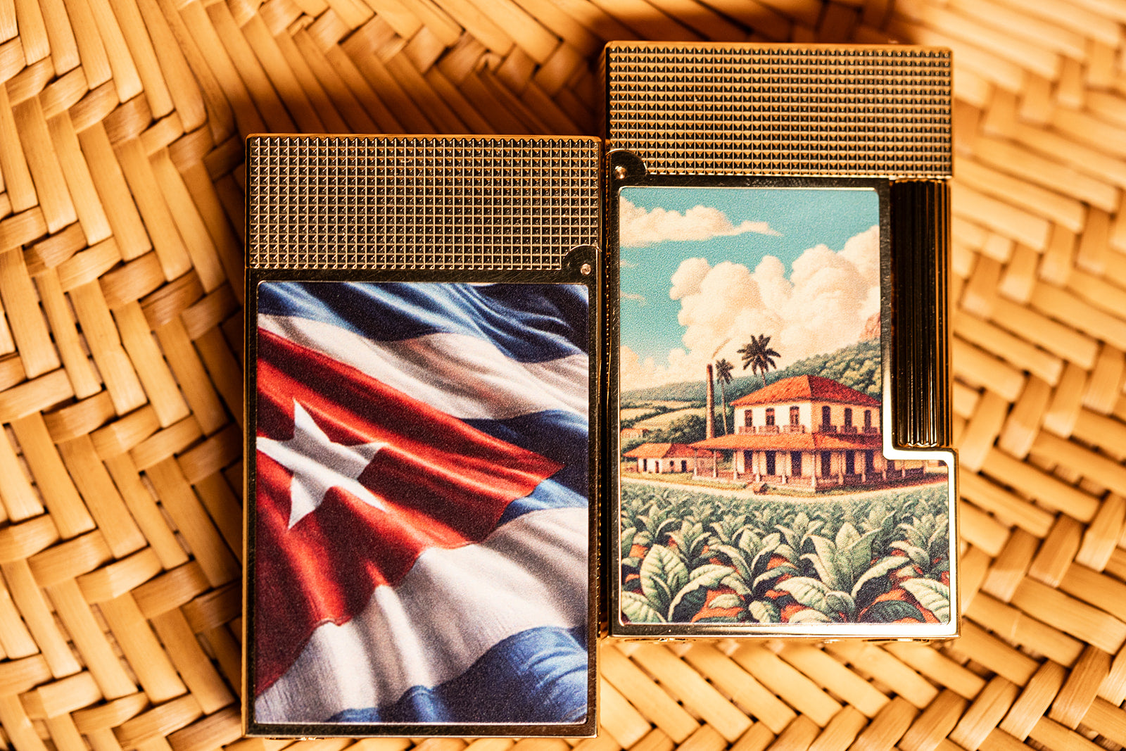 S.T. Dupont Line 2 Havana Dreams Tobacco Estate Gold Finish Lighter