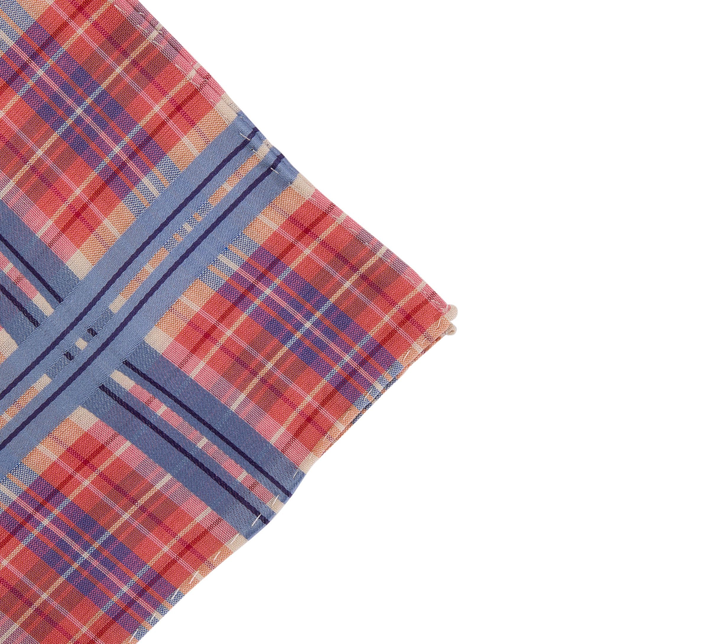 Simonnot Godard Baltique Plaid Pocket Square