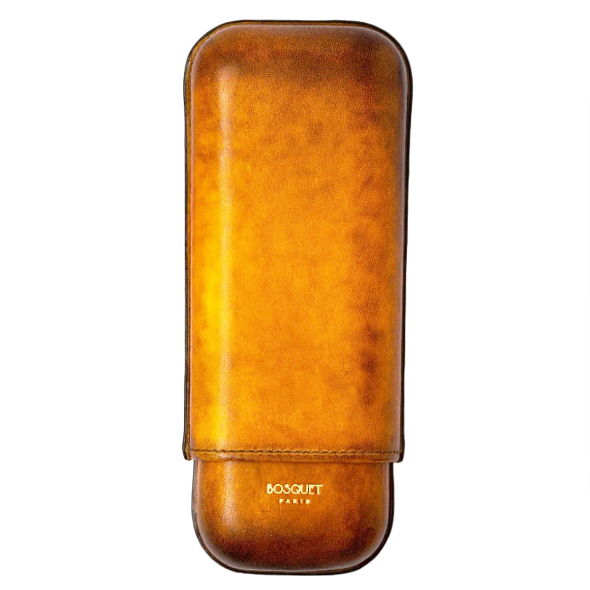 Bosquet Savane Patina Smooth Leather Cigar Case (2 Cigars)