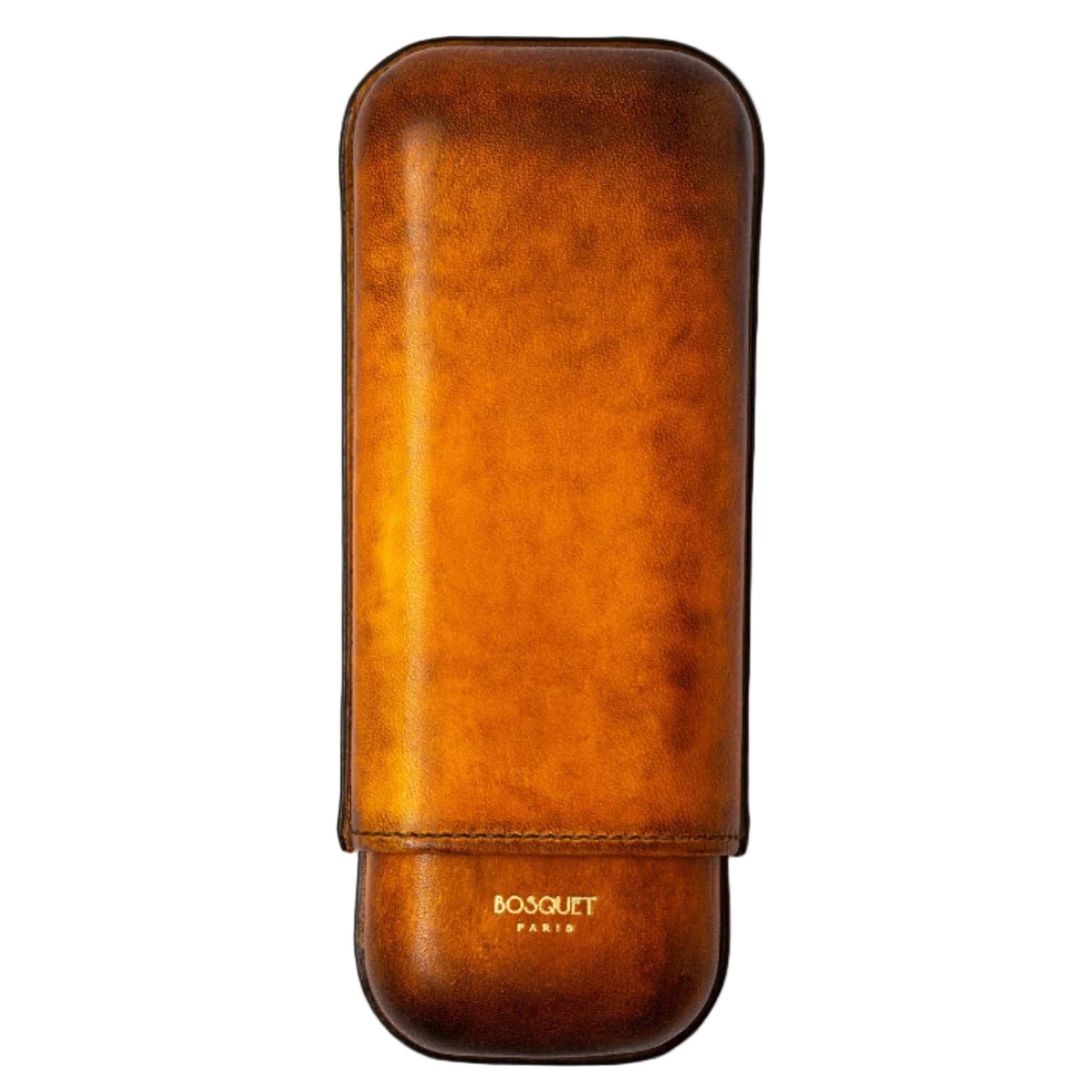 Bosquet Savane Patina Smooth Leather Cigar Case (2 Cigars)