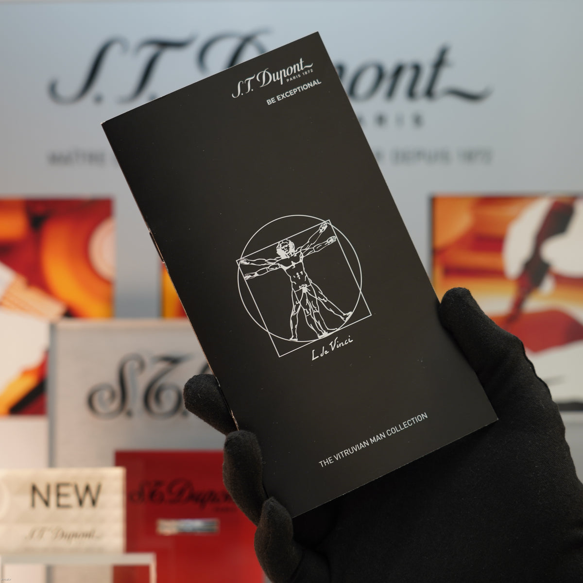 Vintage 2016 S.T. Dupont Ligne 2 Large “Vitruvian Man” Limited Edition Brown Chinese Lacquer Lighter – Leonardo da Vinci Full Set
