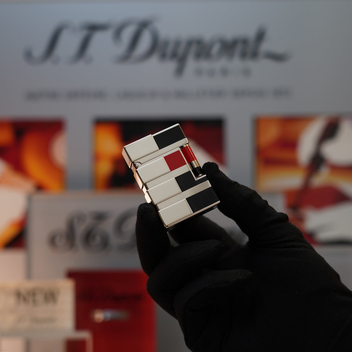 Vintage 2003 S.T. Dupont Gatsby ART & Technique Limited Edition Platinum Ligne 2 Medium Lighter – Full Set