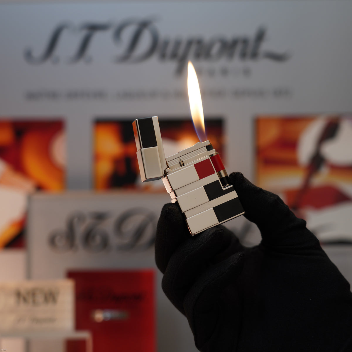Vintage 2003 S.T. Dupont Gatsby ART & Technique Limited Edition Platinum Ligne 2 Medium Lighter – Full Set