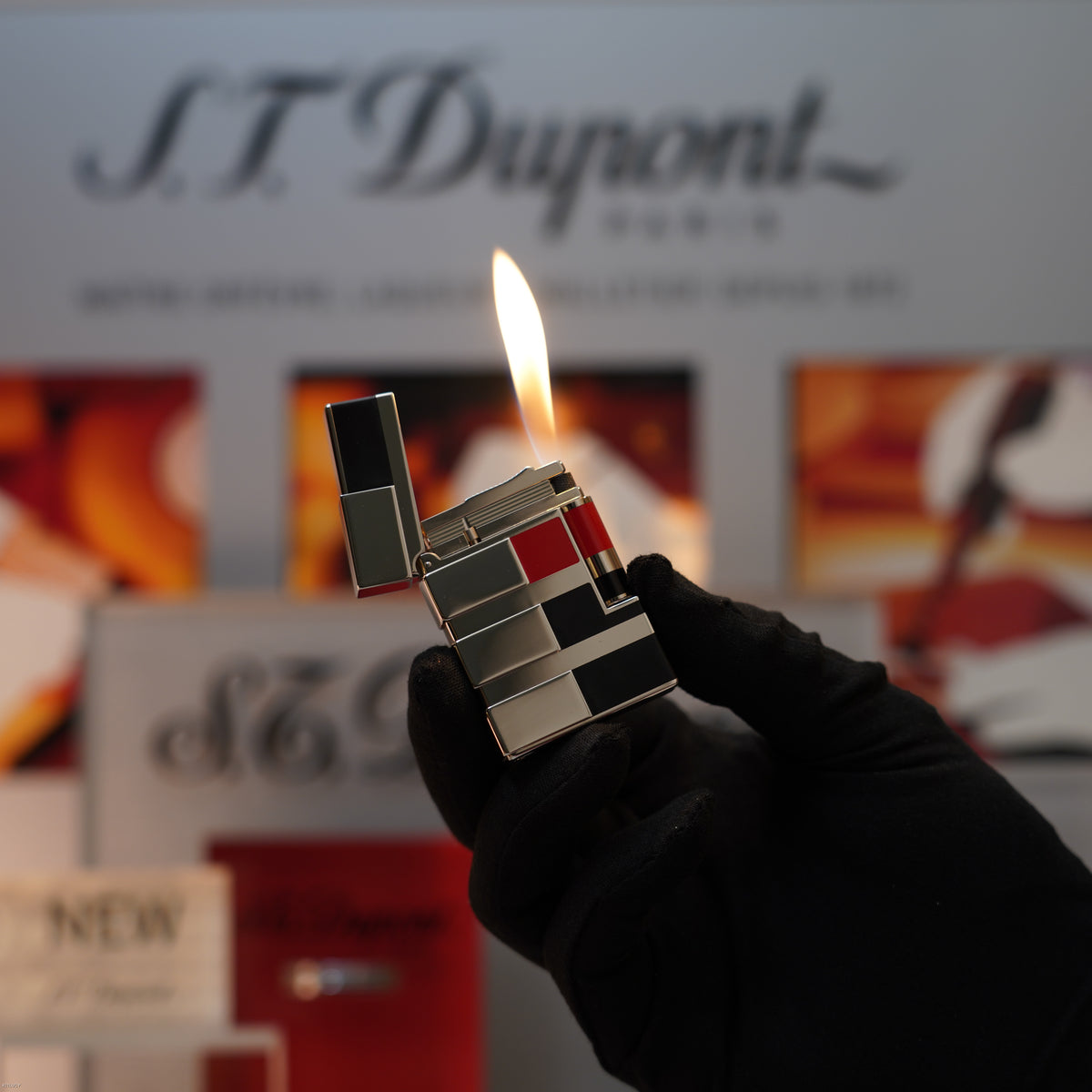 Vintage 2003 S.T. Dupont Gatsby ART & Technique Limited Edition Platinum Ligne 2 Medium Lighter – Full Set