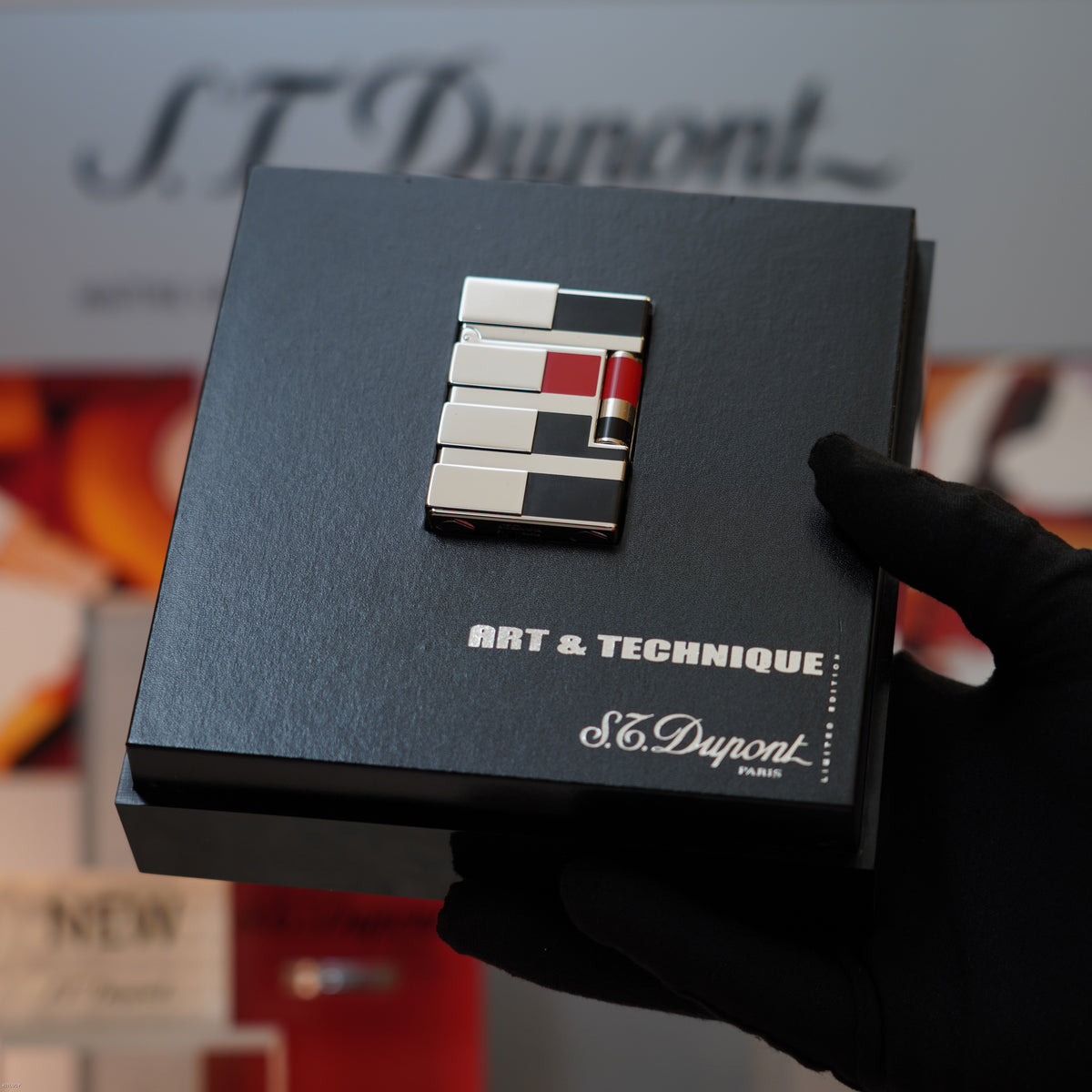 Vintage 2003 S.T. Dupont Gatsby ART & Technique Limited Edition Platinum Ligne 2 Medium Lighter – Full Set