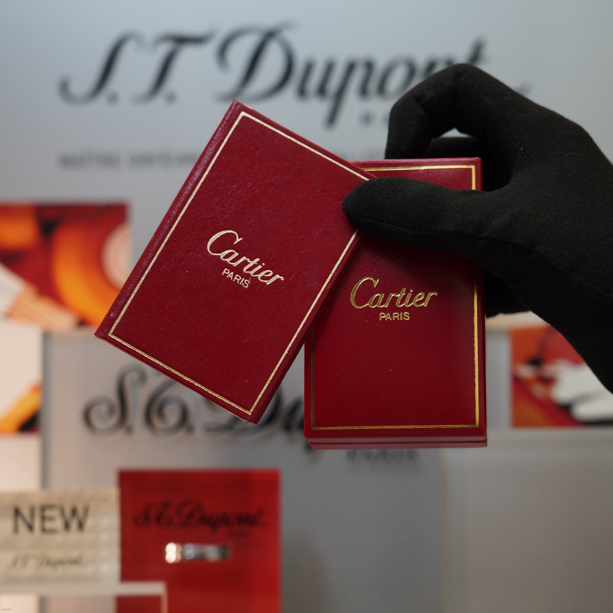 Vintage 1970 Cartier Must de Cartier Solid 925 Sterling Silver & 18K Trinity Gold Band Lighter – Mint Full Set