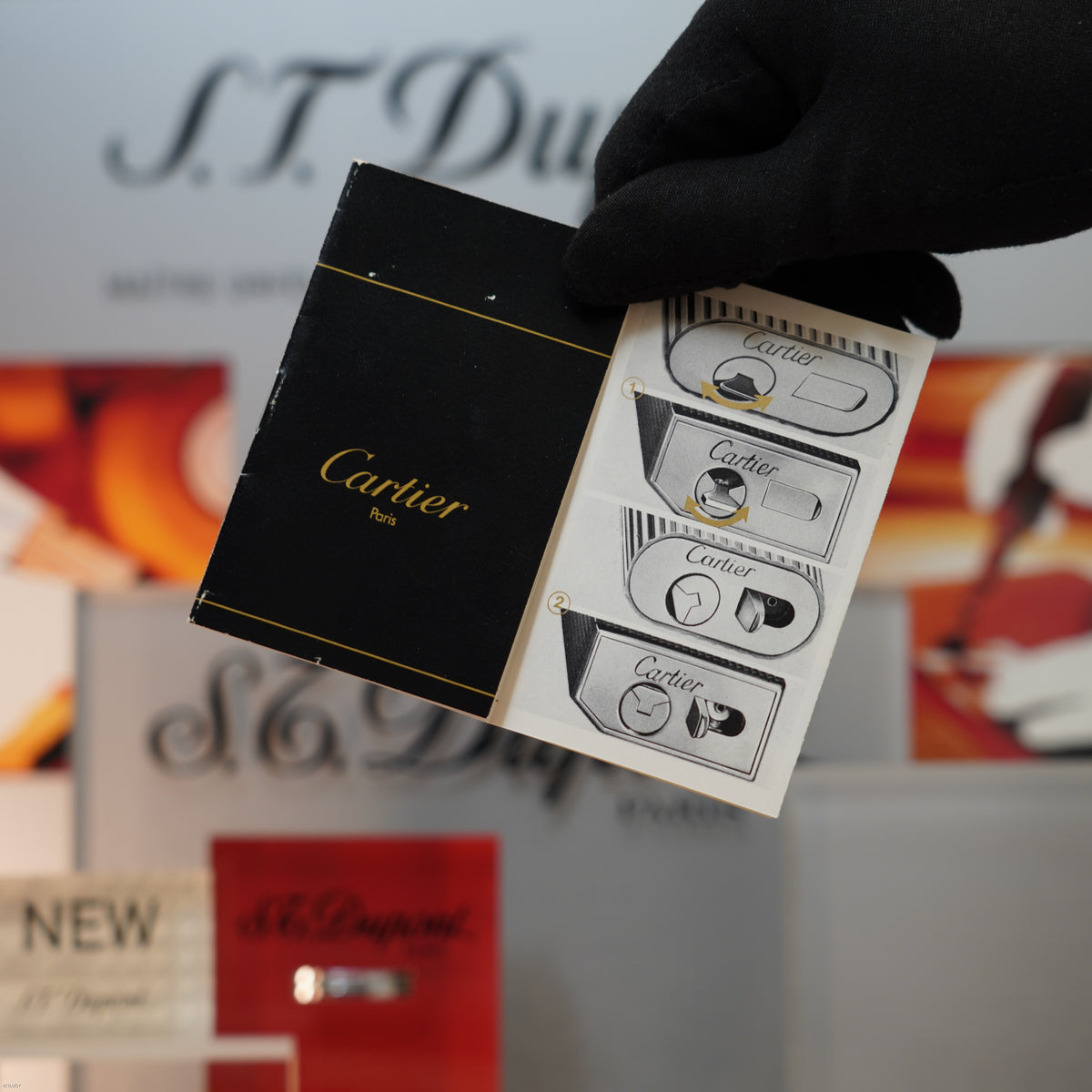 Vintage 1970 Cartier Must de Cartier Solid 925 Sterling Silver & 18K Trinity Gold Band Lighter – Mint Full Set