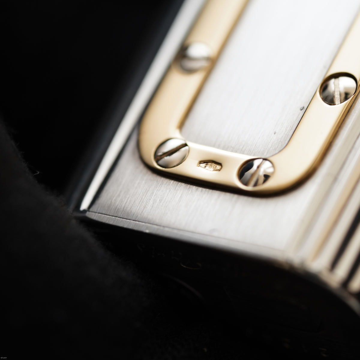 Vintage Early 1980s Cartier Santos Solid 925 Sterling Silver & Solid 18K Gold Lighter – Mint Full Set