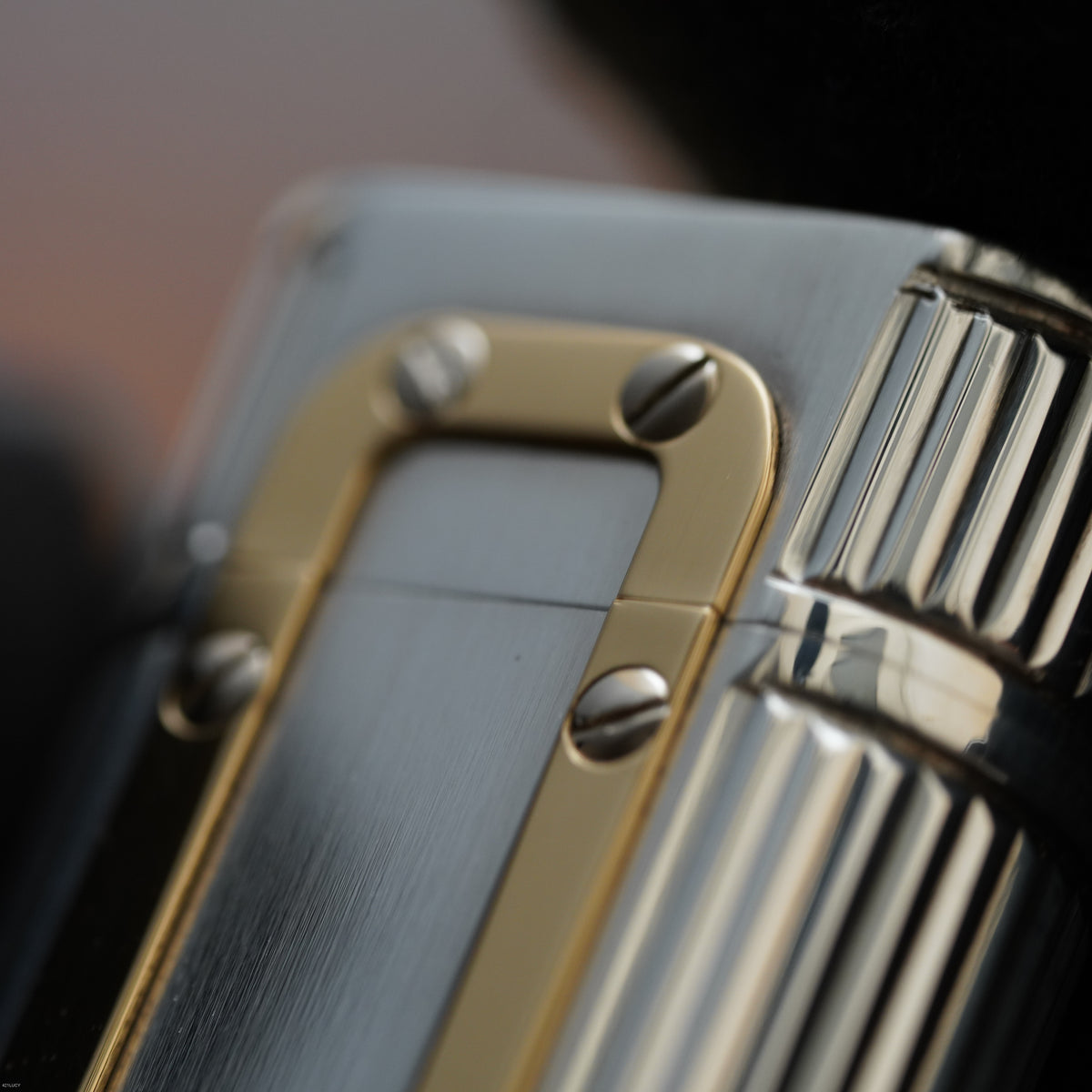 Vintage Early 1980s Cartier Santos Solid 925 Sterling Silver & Solid 18K Gold Lighter – Mint Full Set