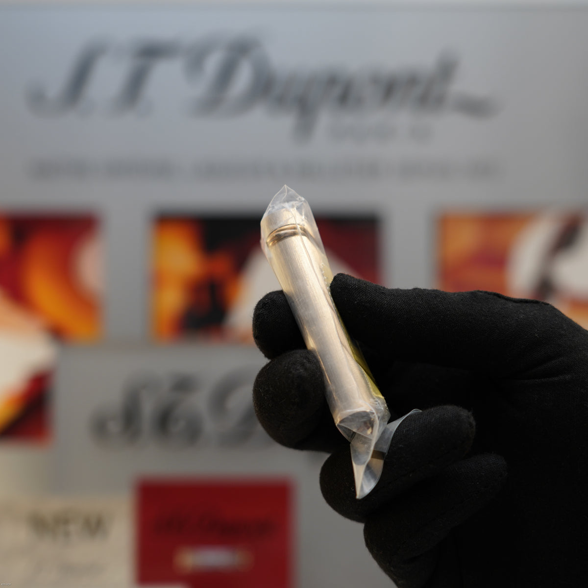 Vintage 1980 Cartier Santos Platinum Finish & 18K Trinity Gold Ring Lighter – NOS Sealed Full Set