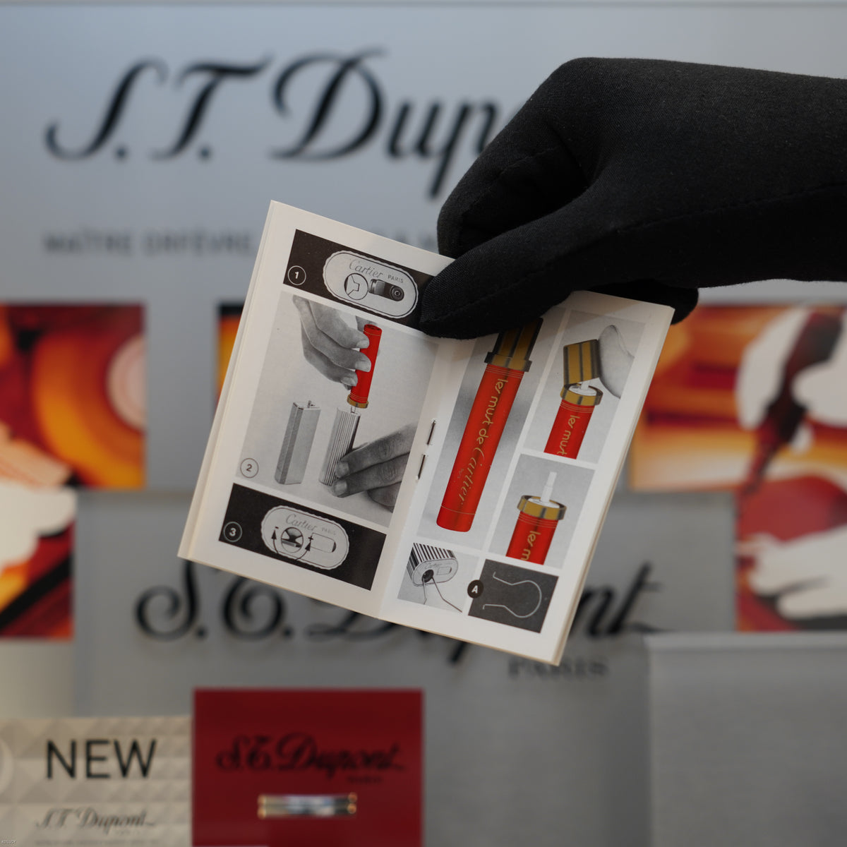 Vintage 1980 Cartier Santos Platinum Finish & 18K Trinity Gold Ring Lighter – NOS Sealed Full Set