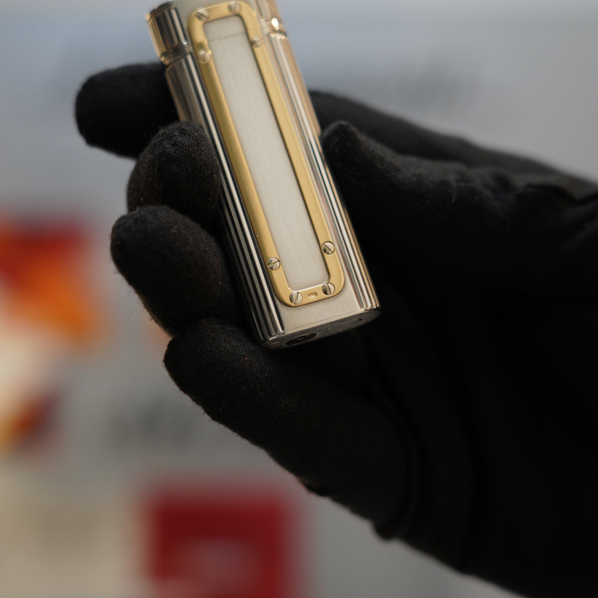 Vintage Early 1980s Cartier Santos Solid 925 Sterling Silver & Solid 18K Gold Lighter – Mint Full Set