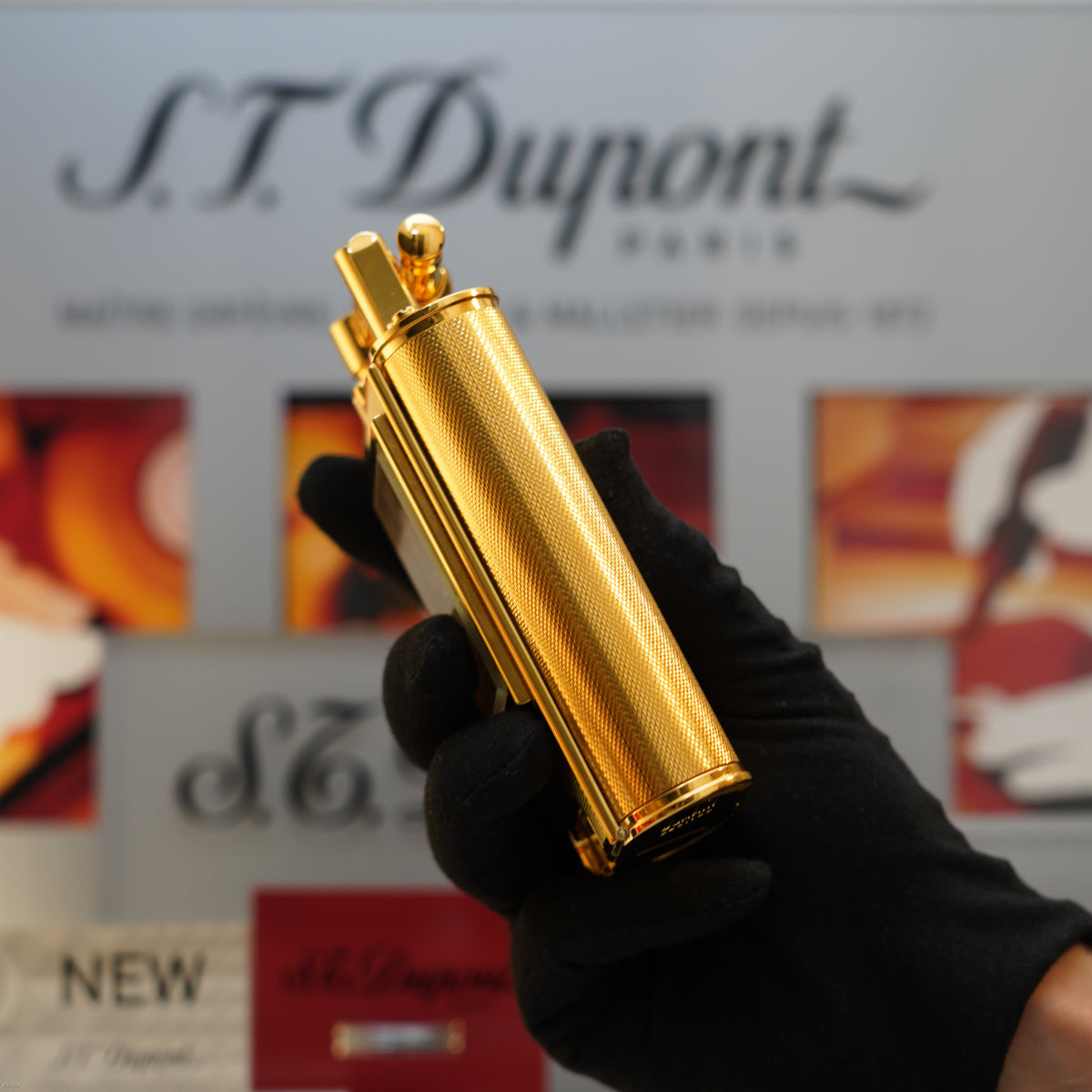 Vintage 1995 Dunhill Giant Table Lighter with Clock Heavy Gold Finish – Limited Edition No. 80 of 100