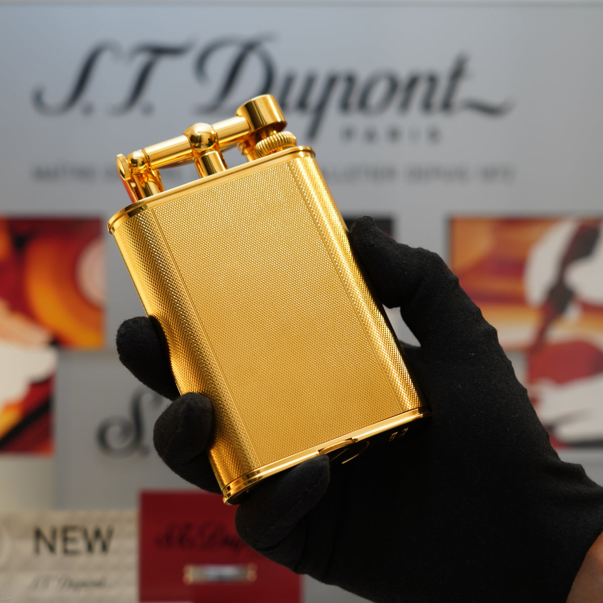 Vintage 1995 Dunhill Giant Table Lighter with Clock Heavy Gold Finish – Limited Edition No. 80 of 100