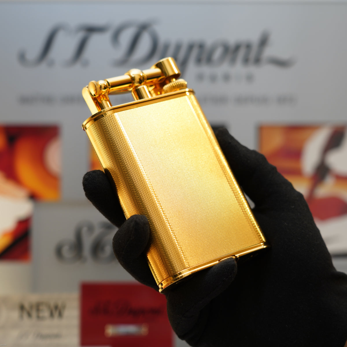 Vintage 1995 Dunhill Giant Table Lighter with Clock Heavy Gold Finish – Limited Edition No. 80 of 100
