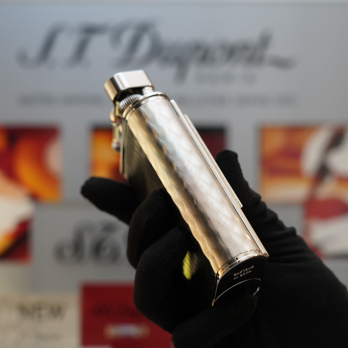Vintage 1995 Dunhill Giant Charleston Palladium Finish Table Lighter with Clock – Limited Edition No. 194 of 200