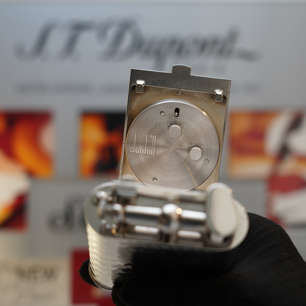 Vintage 1995 Dunhill Giant Charleston Palladium Finish Table Lighter with Clock – Limited Edition No. 194 of 200