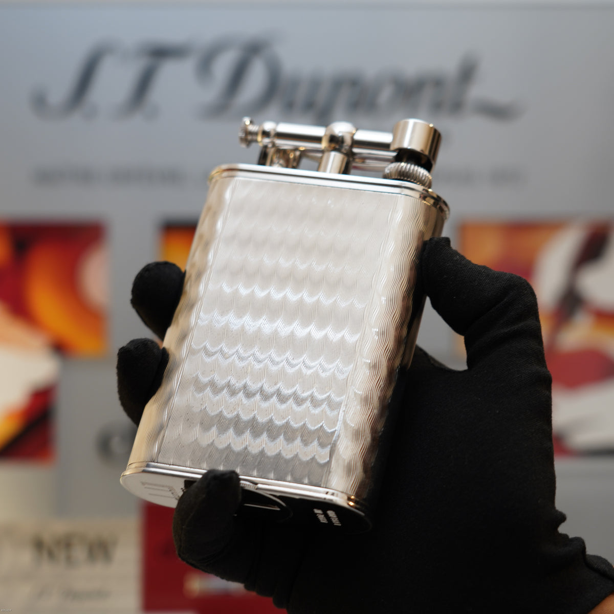 Vintage 1995 Dunhill Giant Charleston Palladium Finish Table Lighter with Clock – Limited Edition No. 194 of 200