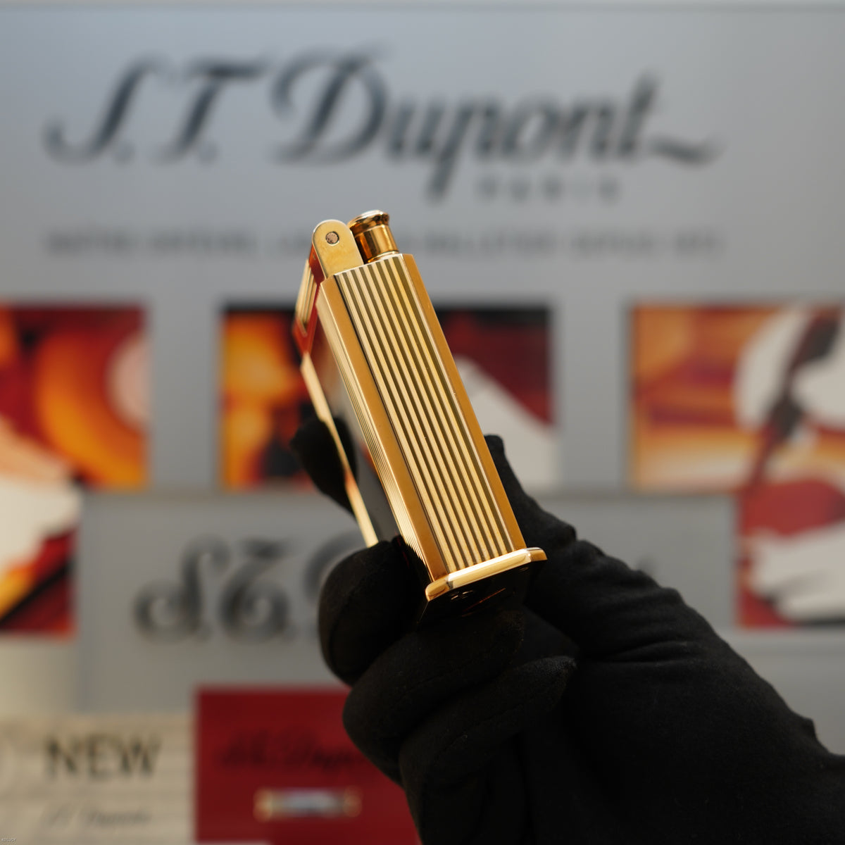 Vintage 1940 S.T. Dupont Jeroboam 18K Gold Finish & Black Lacquer Table Lighter – Benzine Fuel – Rare Collector’s Piece