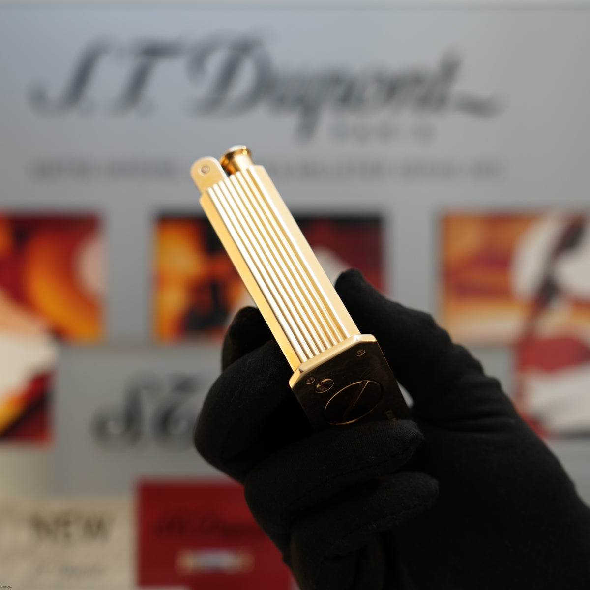 Vintage 1940 S.T. Dupont Jeroboam 18K Gold Finish & Black Lacquer Table Lighter – Benzine Fuel – Rare Collector’s Piece