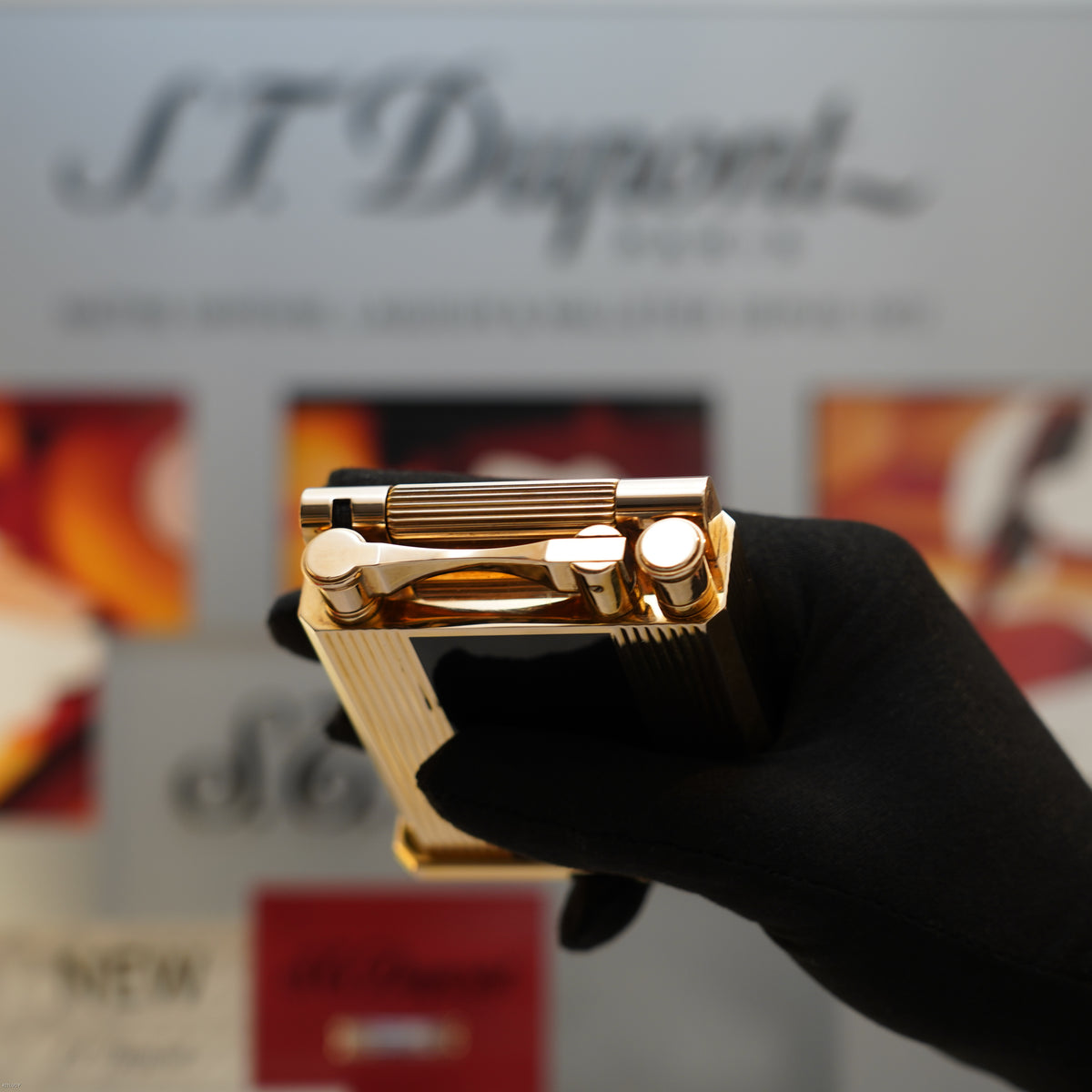 Vintage 1940 S.T. Dupont Jeroboam 18K Gold Finish & Black Lacquer Table Lighter – Benzine Fuel – Rare Collector’s Piece