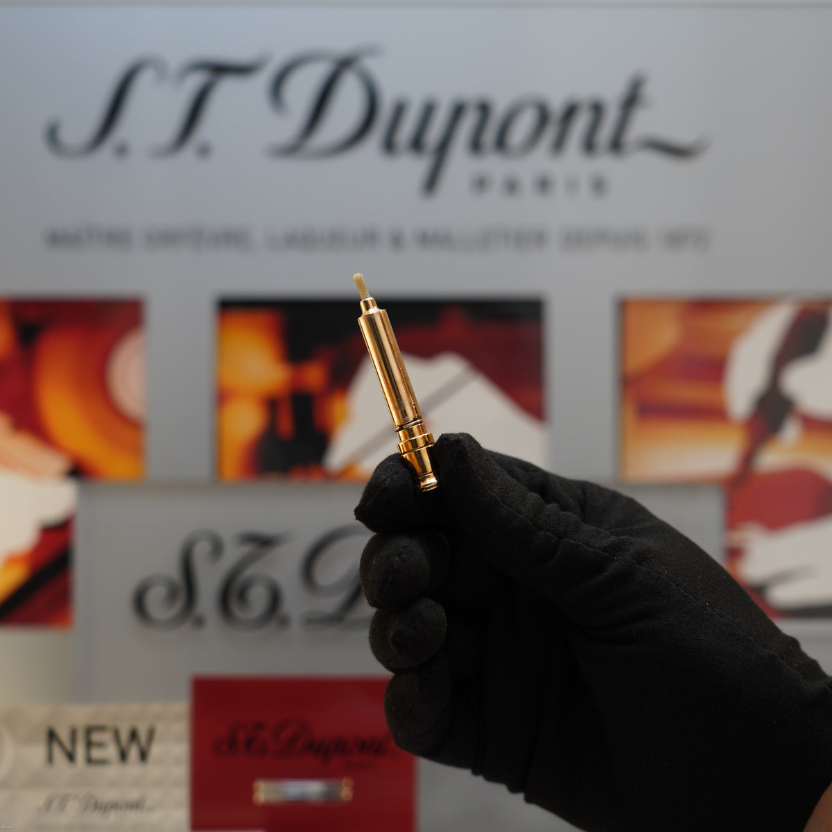 Vintage 1940 S.T. Dupont Jeroboam 18K Gold Finish & Black Lacquer Table Lighter – Benzine Fuel – Rare Collector’s Piece