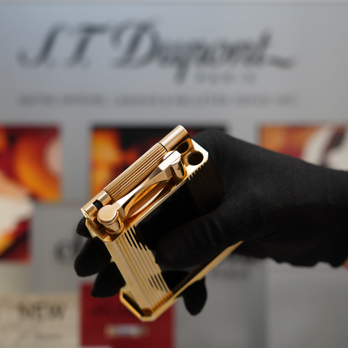Vintage 1940 S.T. Dupont Jeroboam 18K Gold Finish & Black Lacquer Table Lighter – Benzine Fuel – Rare Collector’s Piece