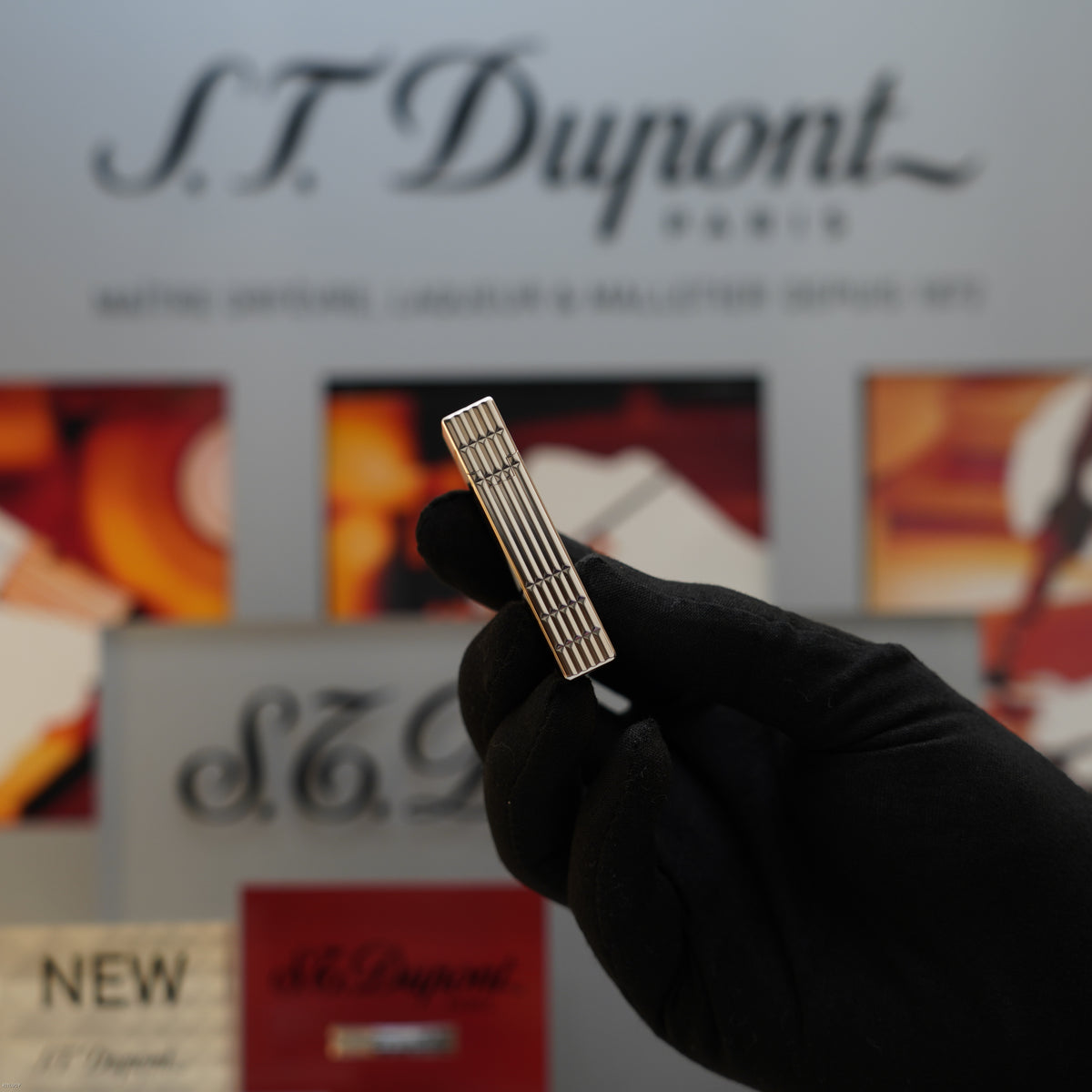 Vintage 1990 S.T. Dupont Gatsby Ligne 2 Medium Silver Plated Horizontal Line Lighter – Mint Full Set