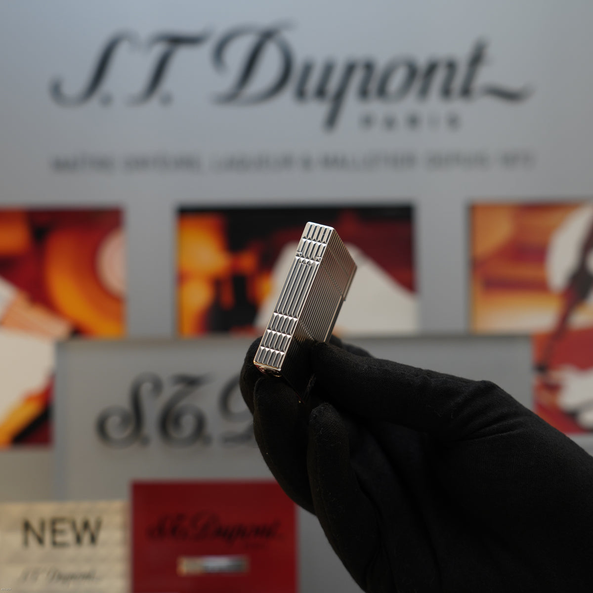 Vintage 1990 S.T. Dupont Gatsby Ligne 2 Medium Silver Plated Horizontal Line Lighter – Mint Full Set