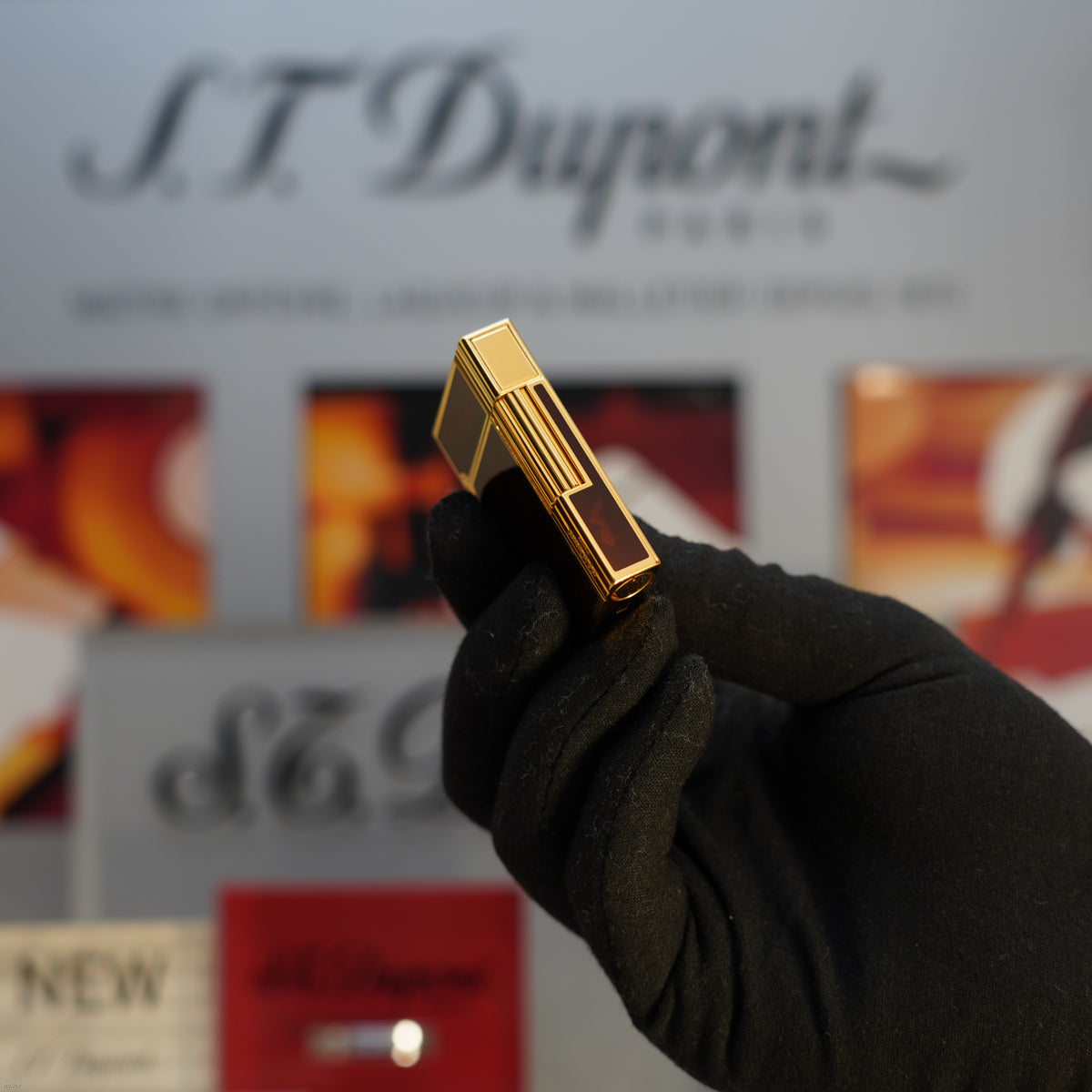 Vintage October 1990 S.T. Dupont Gatsby Tortoiseshell Lacquer Heavy Gold Finish Ligne 2 Medium Lighter – Rare Full Set