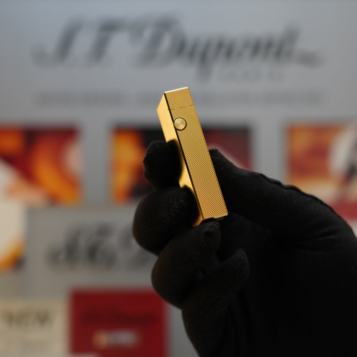 Vintage May 1972 Dunhill Rollagas Barley Pattern Gold Finish Lighter – Early Production – Excellent Condition
