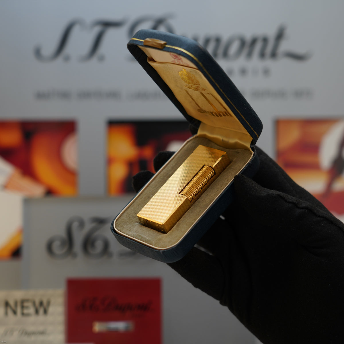 Vintage May 1972 Dunhill Rollagas Barley Pattern Gold Finish Lighter – Early Production – Excellent Condition
