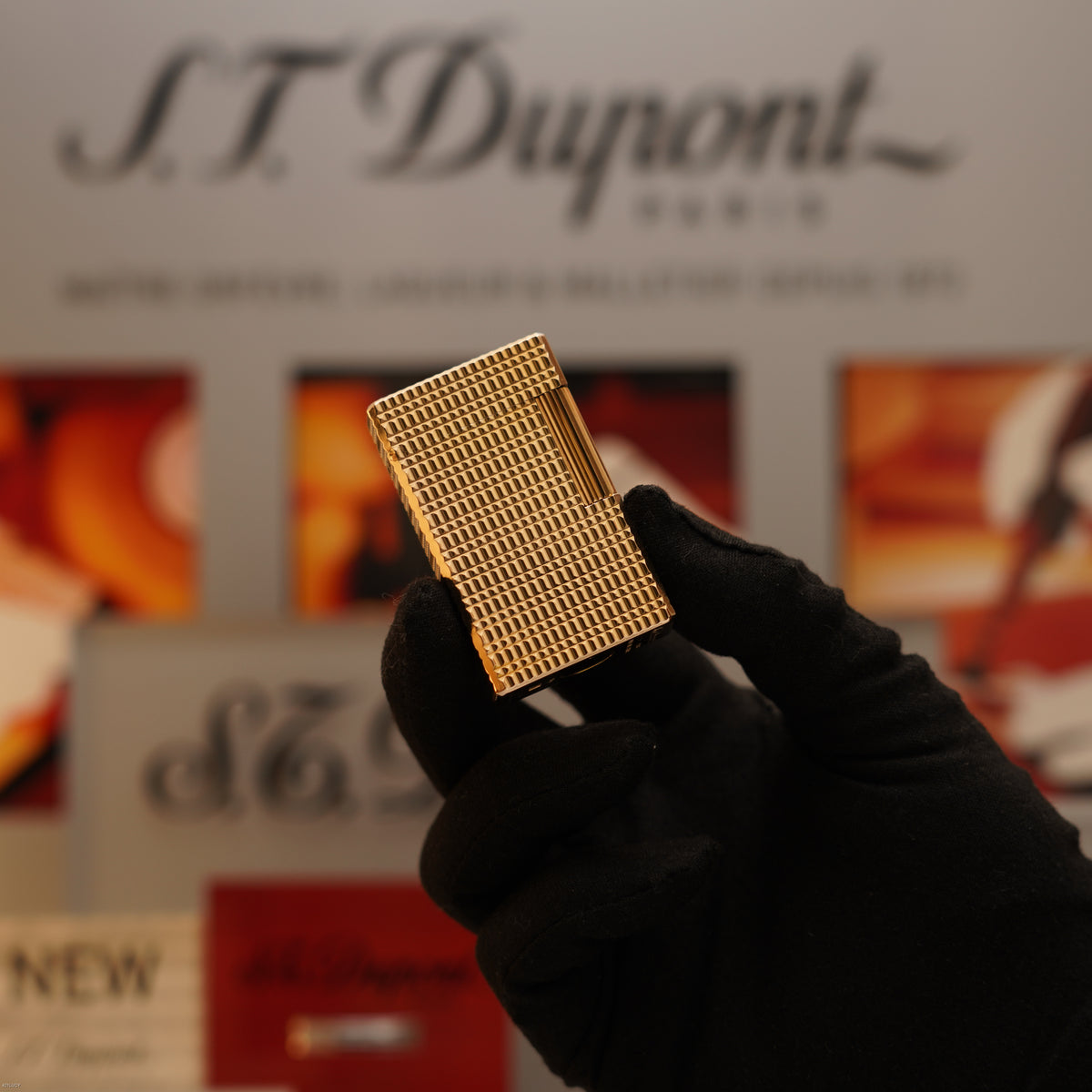 Vintage Late 1970s S.T. Dupont Large Ligne 1 Large 20 Micron Gold Plated Hermès Pattern Lighter – Full Set