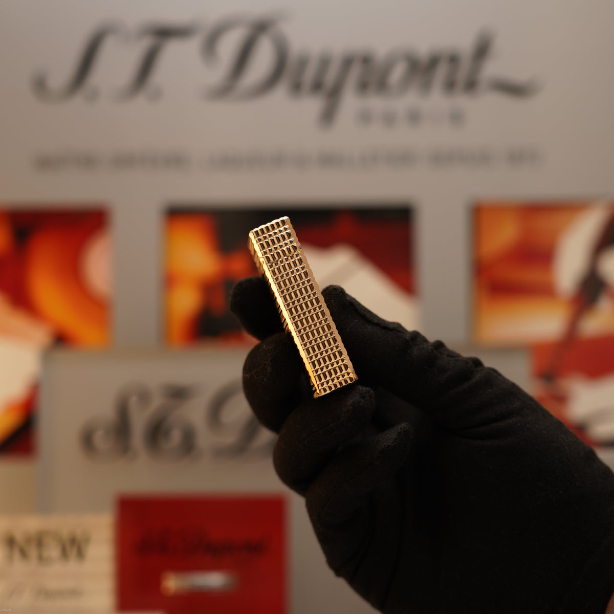Vintage Late 1970s S.T. Dupont Large Ligne 1 Large 20 Micron Gold Plated Hermès Pattern Lighter – Full Set