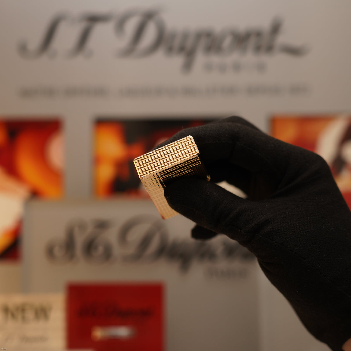 Vintage Late 1970s S.T. Dupont Large Ligne 1 Large 20 Micron Gold Plated Hermès Pattern Lighter – Full Set