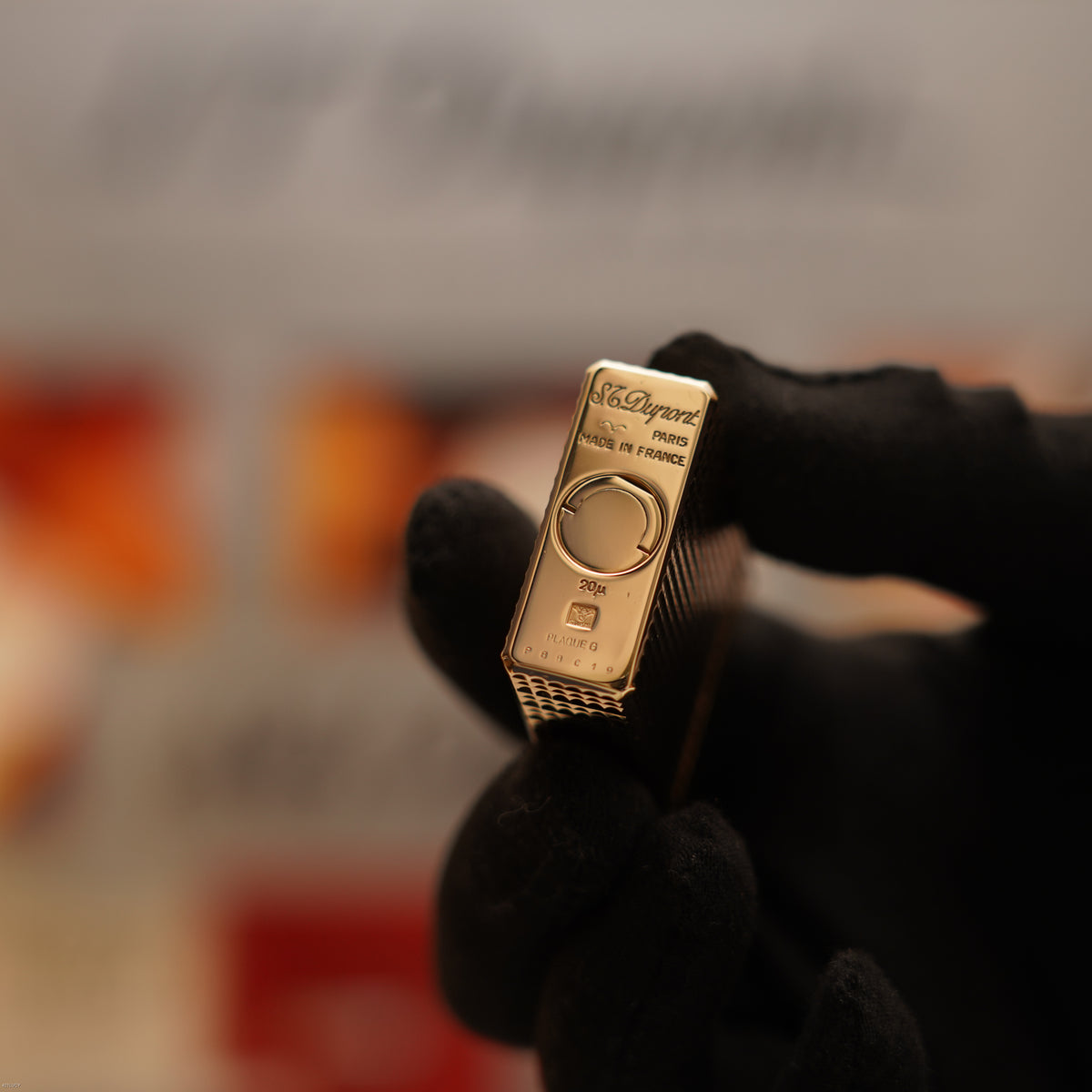 Vintage Late 1970s S.T. Dupont Large Ligne 1 Large 20 Micron Gold Plated Hermès Pattern Lighter – Full Set
