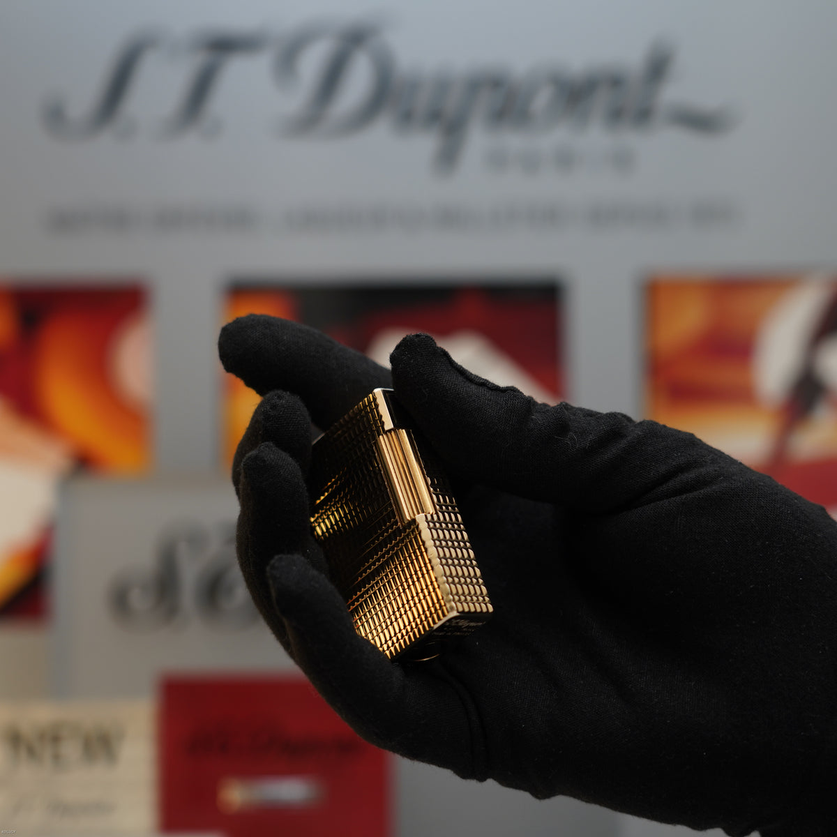 Vintage Late 1970s S.T. Dupont Large Ligne 1 Large 20 Micron Gold Plated Hermès Pattern Lighter – Full Set