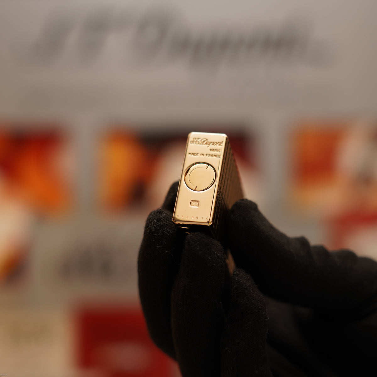 Vintage Late 1980s S.T. Dupont Ligne 1 Small 20 Micron Gold Plated Lighter – Very Good Full Set